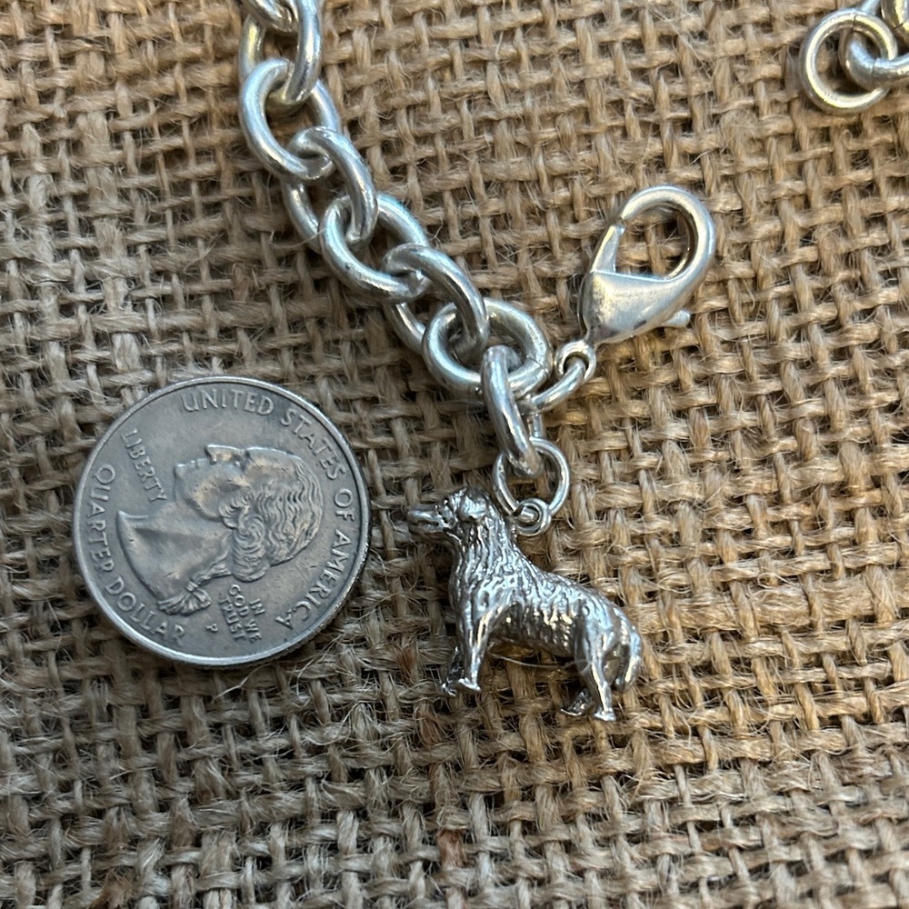 Silver 925 Chain Bracelet with Dog Charm - Picture 2 of 4